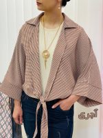 شومیز جلو گره ای چهارخونه