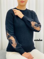 بلوز بافت آستین توری زنانه