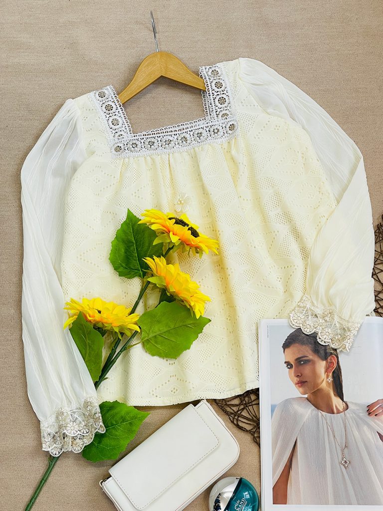 شومیز یقه خشتی مجلسی