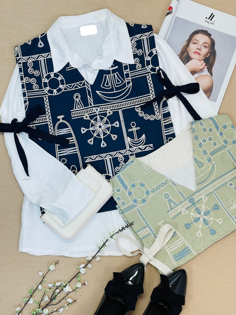 شومیز و وست سوزن دوزی زنانه