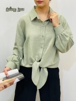 شومیز جلو گره ای راه راه زنانه