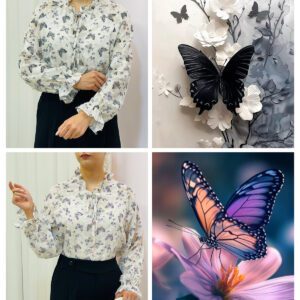 شومیز حریر پروانه ای زنانه
