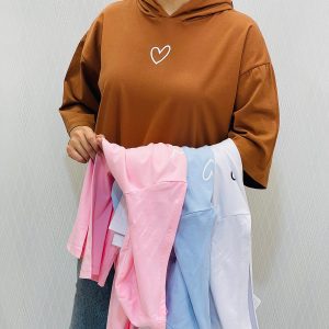 تیشرت باکسی کلاهدار مینیمال