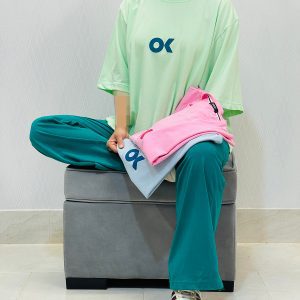 ست تیشرت و شلوار اسپرت رنگی زنانه