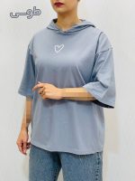 تیشرت باکسی کلاهدار مینیمال