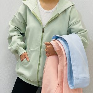 دورس طرح بانمک سویشرت کلاهدار دورس قواره دار زنانه