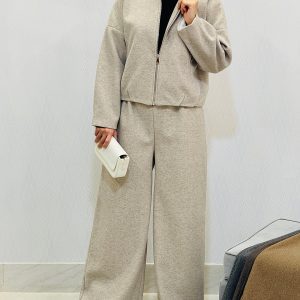 ست دوتکه سارافون و رویه ست بامبر جکت و شلوار بگ فوتر زنانه