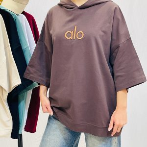 تیشرت دورس باکسی کلاهدار زنانه