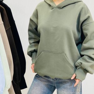 بلوز دورس نیم زیپ زنانه هودی کلاهدار زنانه