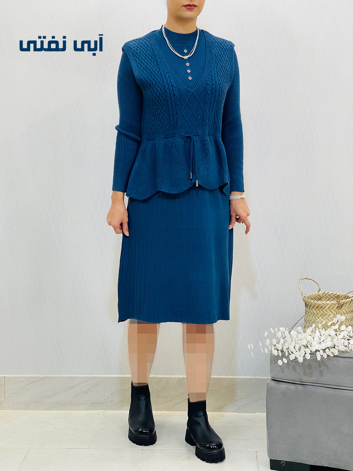 ست پیراهن و وست بافت کپ زنانه ست پیراهن و وست بافت کپ زنانه