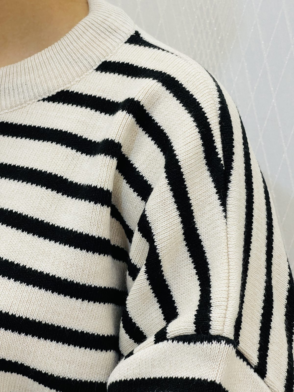 پلیور بافت کراپ راه راه زنانه پلیور بافت کراپ راه راه زنانه