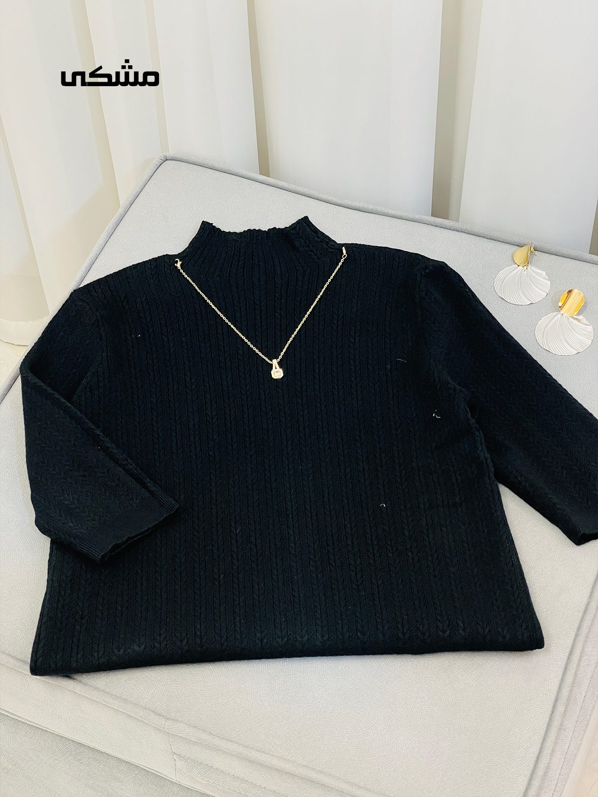 بلوز بافت گندمی آستین سه ربع زنانه بلوز بافت گندمی آستین سه ربع زنانه