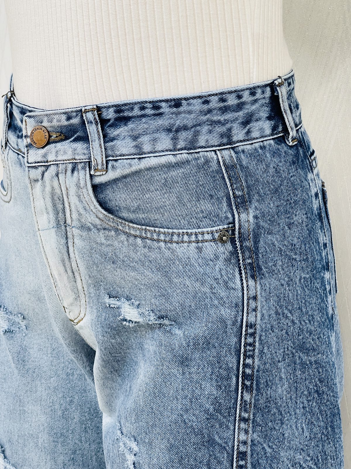 شلوار جین واید شافل زنانه شلوار جین واید شافل زنانه