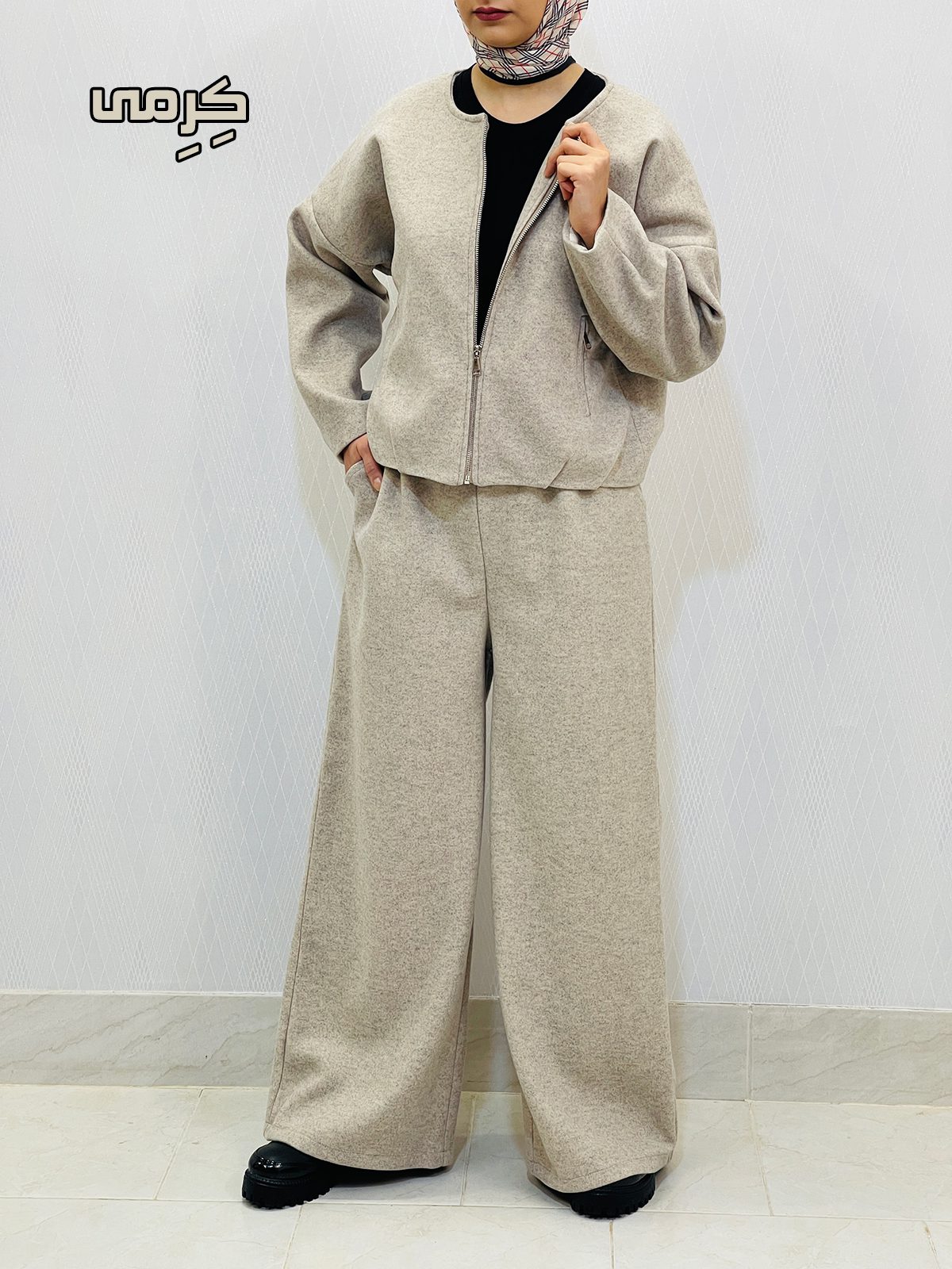 ست بامبر جکت و شلوار بگ فوتر زنانه ست بامبر جکت و شلوار بگ فوتر زنانه