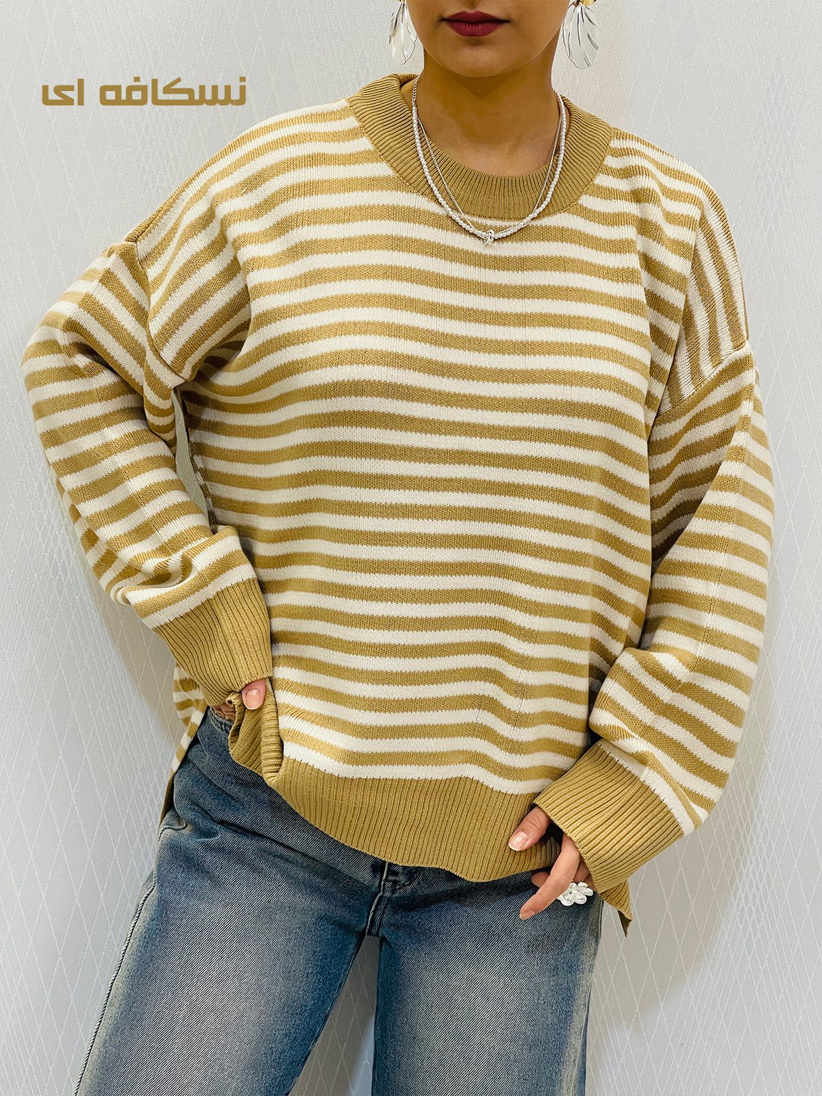 بلوز بافت راه راه زنانه بلوز بافت راه راه زنانه