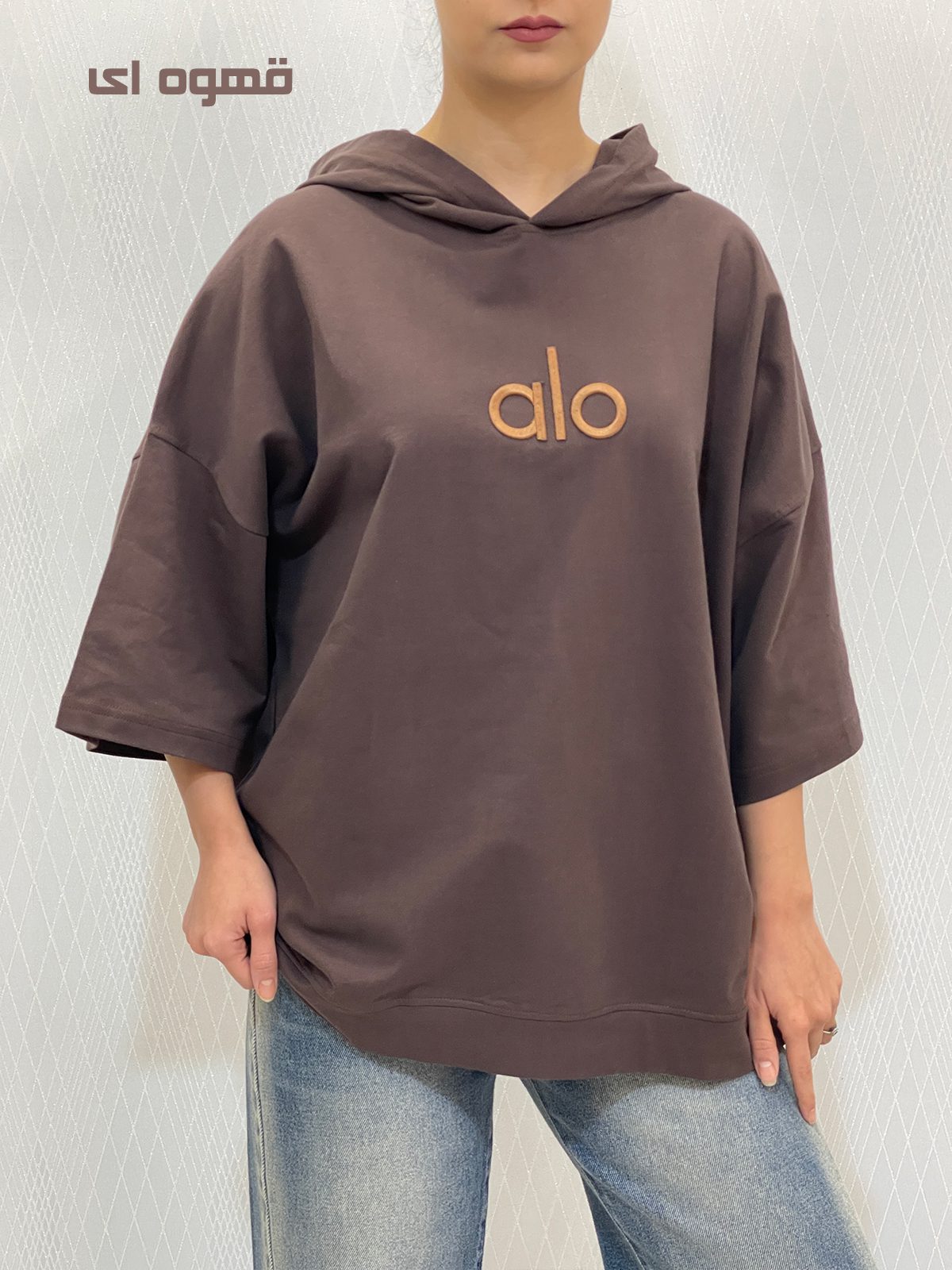 پلیور بافت پاپیونی تیشرت دورس باکسی کلاهدار زنانه