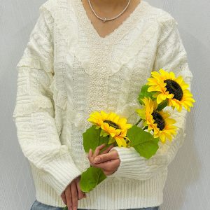 پلیور بافت چیندار پینترستی زنانه