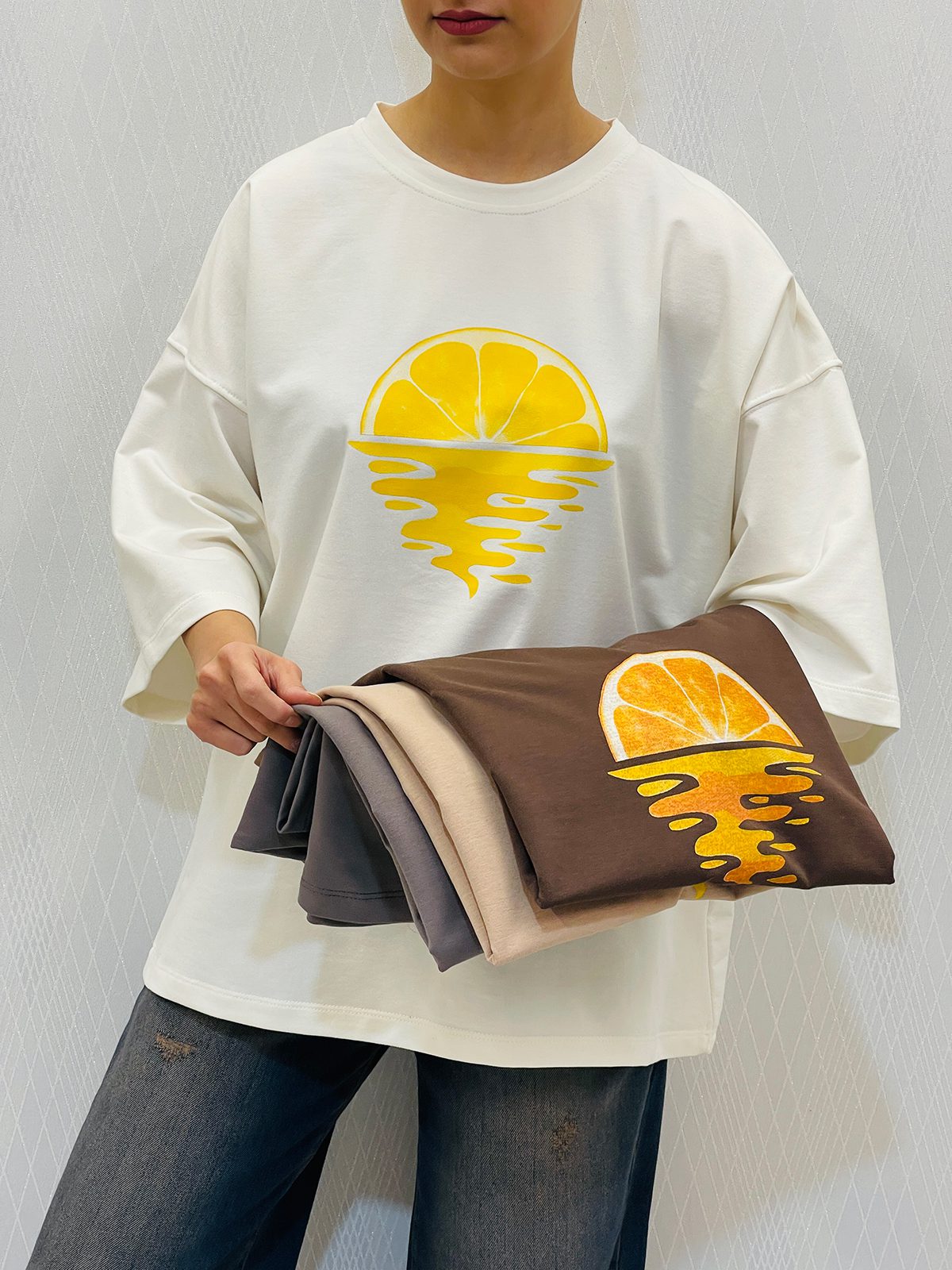 تیشرت باکسی پاستیلی زنانه تیشرت باکسی پاستیلی زنانه