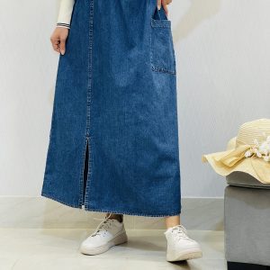 دامن جین بغل چاکدار چهارفصل