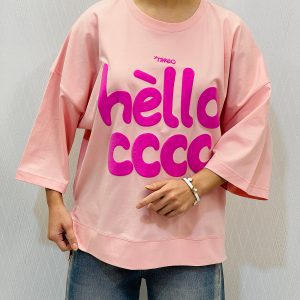 تیشرت باکسی مدادرنگی زنانه