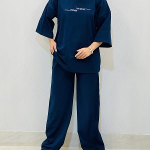 ست تیشرت و شلوار باکسی مینیمال زنانه