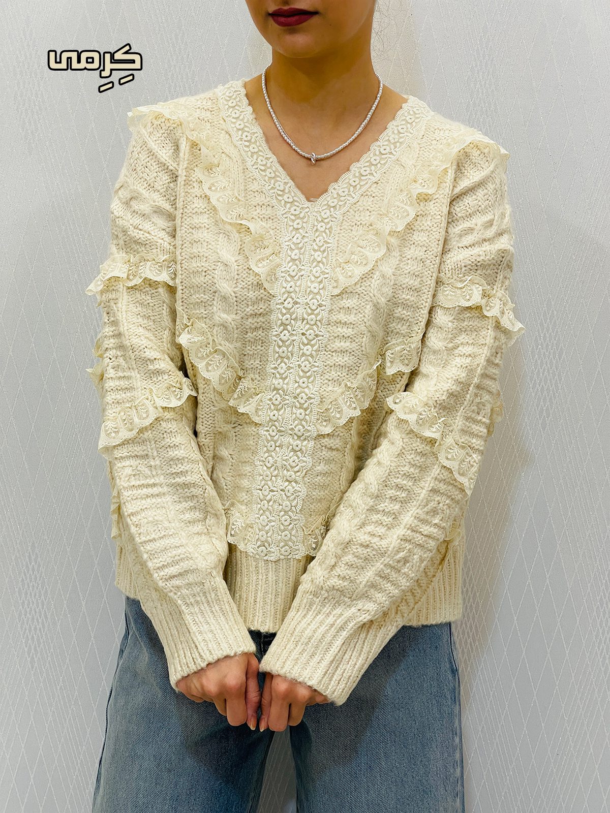 پلیور بافت چیندار پینترستی زنانه پلیور بافت چیندار پینترستی زنانه