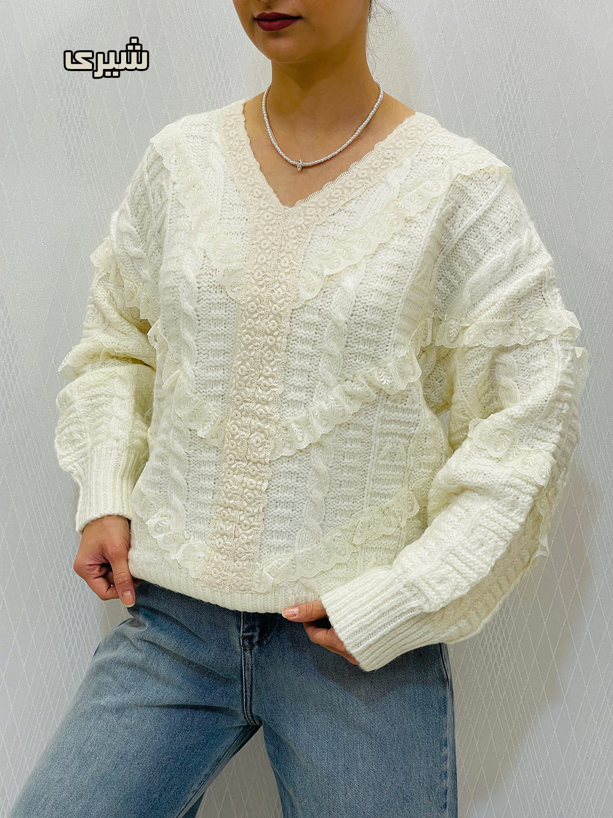 پلیور بافت چیندار پینترستی زنانه پلیور بافت چیندار پینترستی زنانه