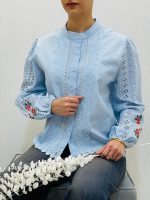 شومیز آستین گلدوزی شیک زنانه