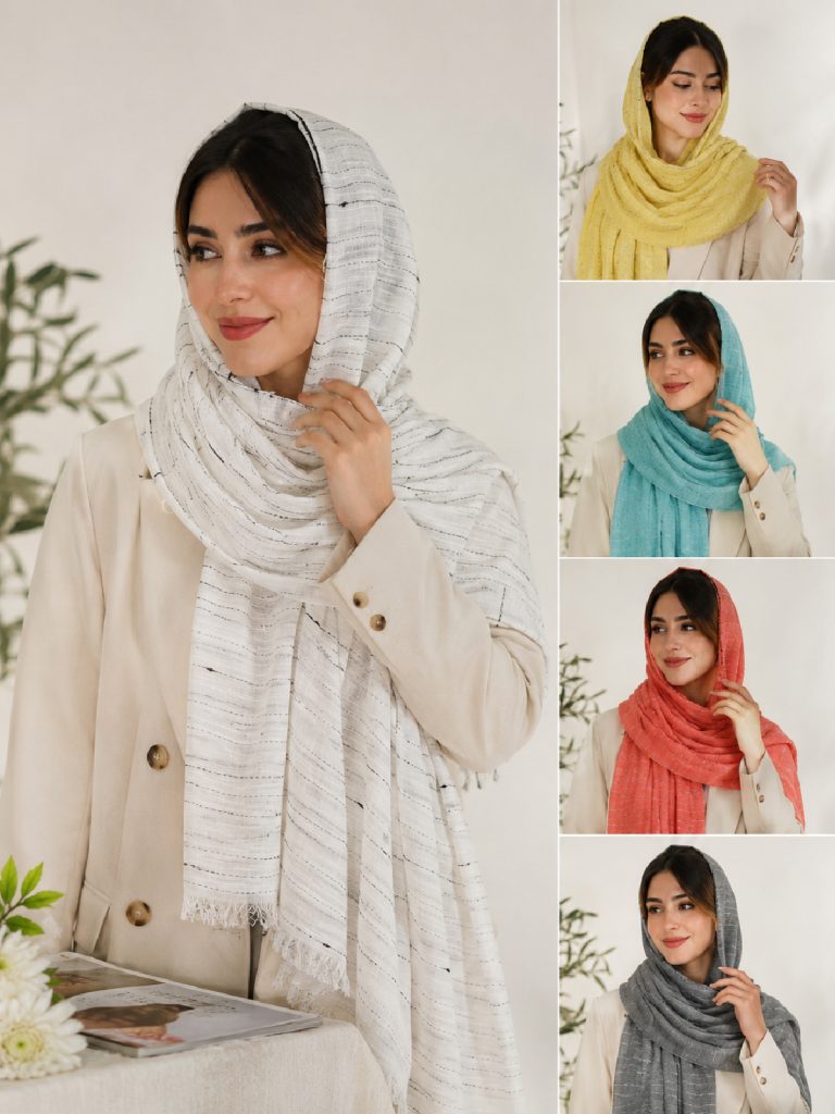 شال نخی رنگی زنانه