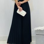 شلوار دامنی پلیسه حریر زنانه