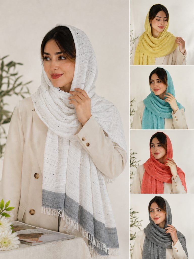 شال نخی رنگی زنانه