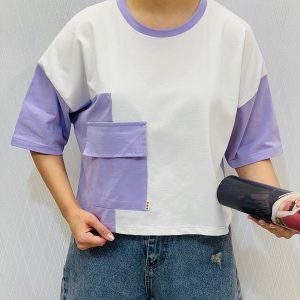 تیشرت کراپ باکسی زنانه