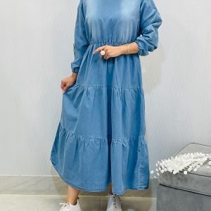 پیراهن ساحلی جین طبقه ای
