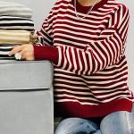 بلوز بافت راه راه زنانه