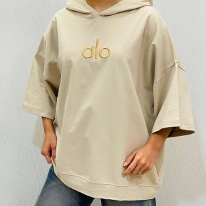 تیشرت دورس باکسی کلاهدار زنانه