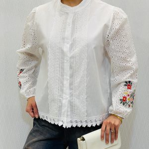 شومیز آستین گلدوزی شیک زنانه 1304