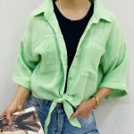 شومیز جلو گره‌ای پاستیلی