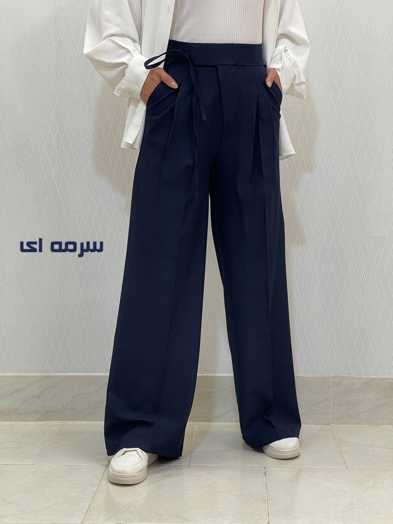 شلوار بگ پارچه ای بزایاق زنانه