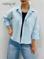 شومیز لینن باکسی پاستیلی