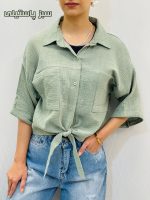 شومیز جلو گره‌ای پاستیلی